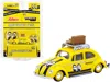 Schuco Volkswagen Beetle Low Ride Yellow With Roof Rack And Luggage "mooneyes" "collaboration Model" 1/64 D