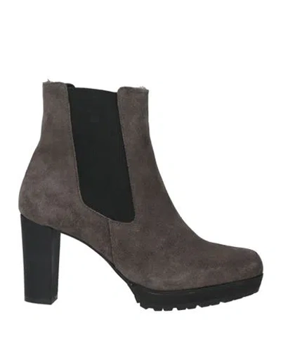 Schuhe Woman Ankle Boots Steel Grey Size 8 Textile Fibers