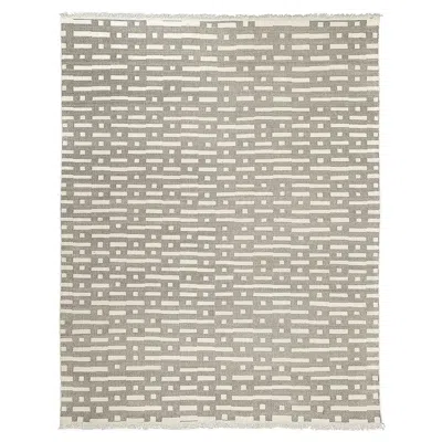 Pre-owned Schumacher Abstract Ikat 10' X 14' I/o Rug In Stone In Gray