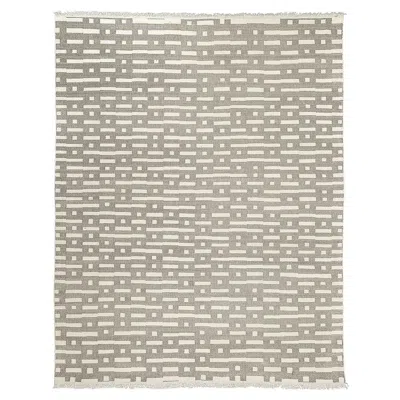 Pre-owned Schumacher Abstract Ikat 8' X 10' I/o Rug In Stone In Gray