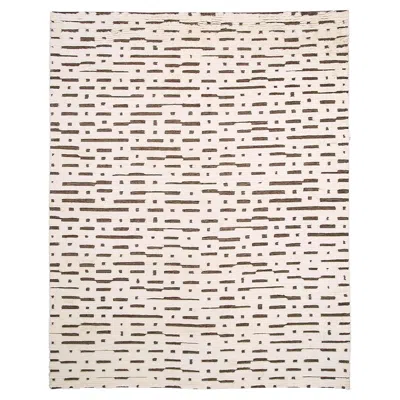 Pre-owned Schumacher Abstract Ikat 8' X 10' Rug In Ivory & Brown In White