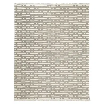 Pre-owned Schumacher Abstract Ikat 9' X 12' I/o Rug In Stone In Gray