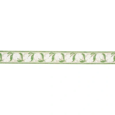 Schumacher Adra Hand Blocked Tape In Ivory,leaf
