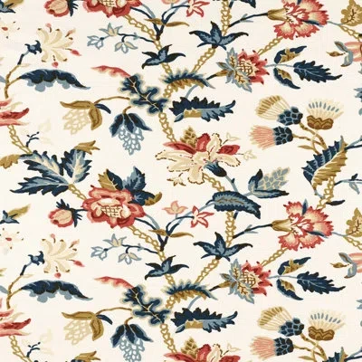 Schumacher Alana Floral Vine Fabric In Document