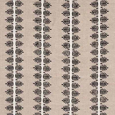 Schumacher Alva Hand Block Print Fabric In Black