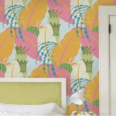 Schumacher Ananas Wallpaper In Tropical