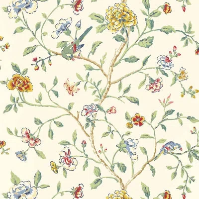 Schumacher Annabelle Vine Wallpaper In Primary