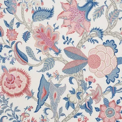 Schumacher Arborvitae Fabric In Rose,delft
