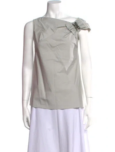 Pre-owned Schumacher Asymmetrical Sleeveless Top In Grey