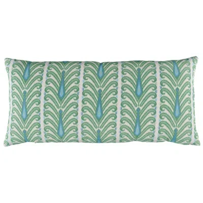 Schumacher Augustine Ikat Pillow In Blue;green;beige