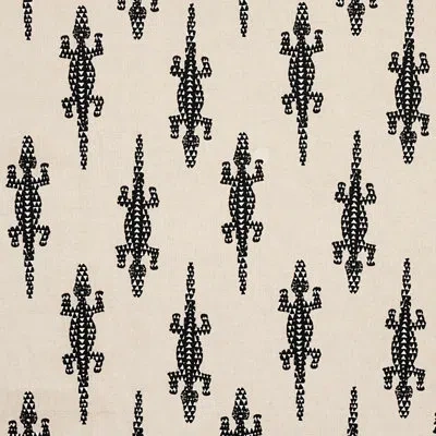 Schumacher Baracoa Embroidery Fabric In Black