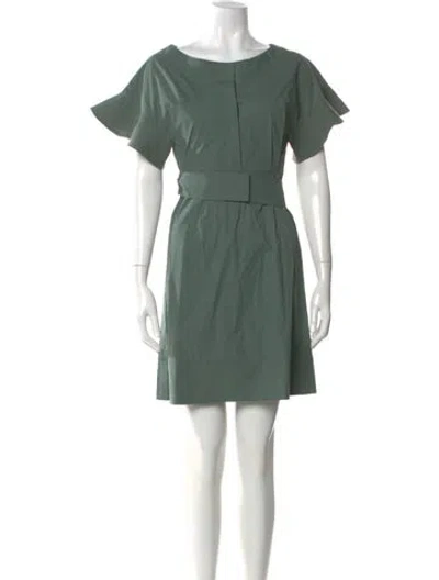 Pre-owned Schumacher Bateau Neckline Mini Dress In Green