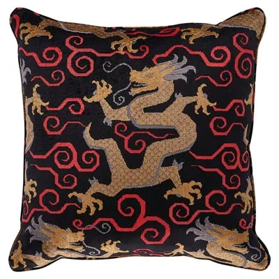 Schumacher Bixi Velvet Pillow In Onyx