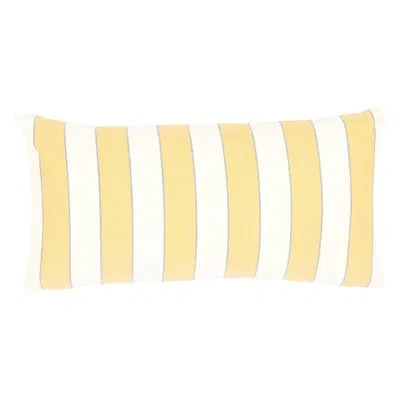 Schumacher Blumont Indoor/outdoor Lumbar Pillow In Yellow,white