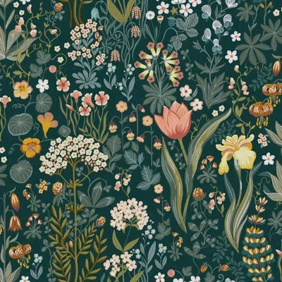 Schumacher Boråstapeter Blomsterhav Wallpaper In Green