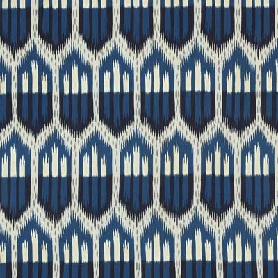 Schumacher Bukhara Ikat Fabric In Indigo