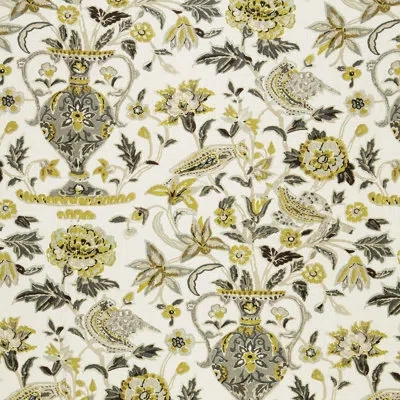 Schumacher Camberwell Vase Print Fabric In Citrine
