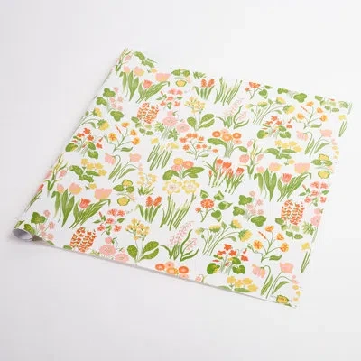 Schumacher Carly Wrapping Paper In Yellow;pink;green