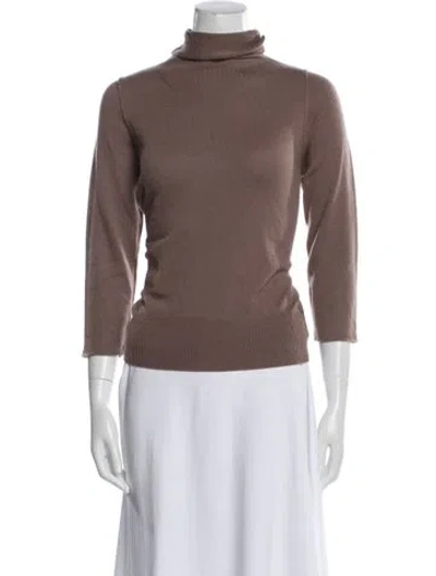 Pre-owned Schumacher Cashmere Turtleneck Sweater In Neutral