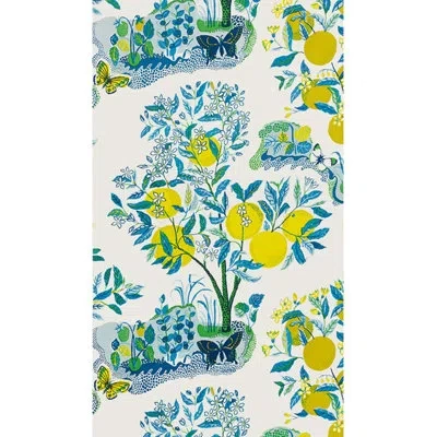 Schumacher Citrus Garden Panel Set In Pool