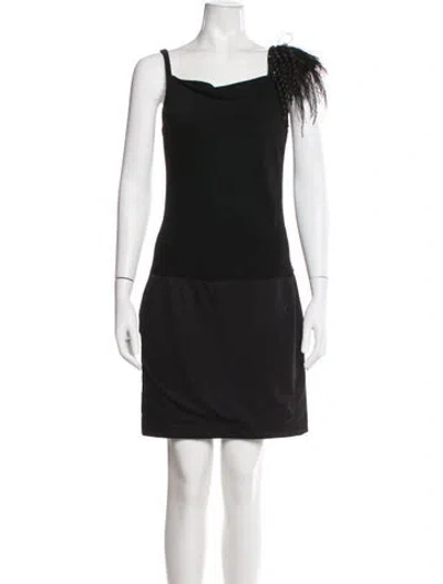 Pre-owned Schumacher Cowl Neck Mini Dress In Black