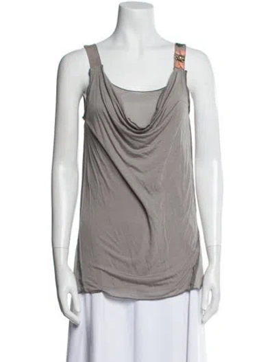 Pre-owned Schumacher Cowl Neck Sleeveless Top In Gray