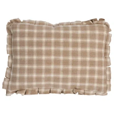 Schumacher Crawford Check Pillow In Flax