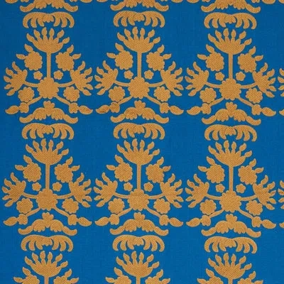 Schumacher Cybele Embroidery Fabric In Blue