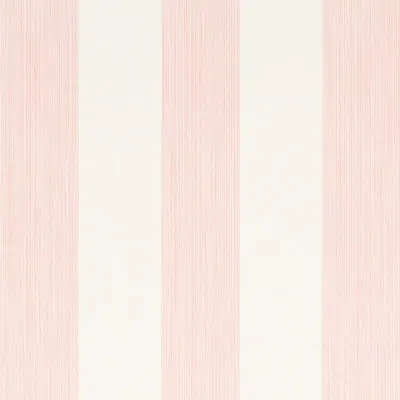 Schumacher Edwin Stripe Wide Wallpaper In Pink;ivory