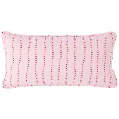 Schumacher Elodie Embroidery Pillow In Pink
