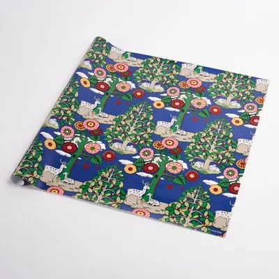 Schumacher Fantasy Forest Wrapping Paper In Pink;blue;green
