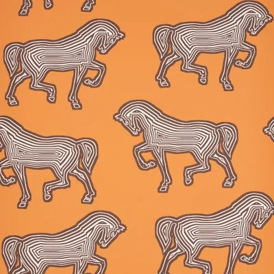 Schumacher Faubourg Wallpaper In Orange