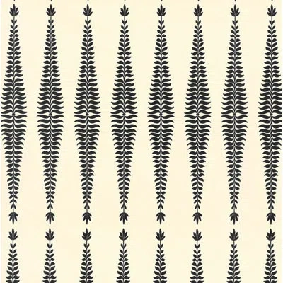 Schumacher Fern Tree Wallpaper In Noir