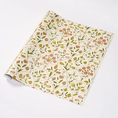 Schumacher Frances Floral Wrapping Paper In Petal