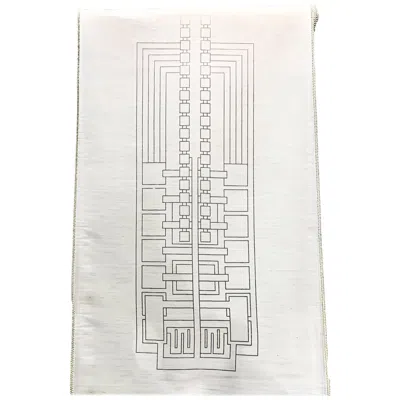 Pre-owned Schumacher Frank Lloyd Wright  Sheer Textile Oversized Sample Reference, 1986 In Sand