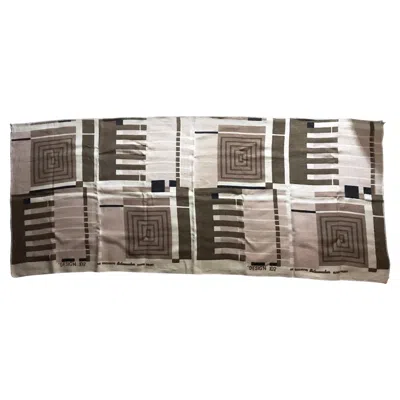Pre-owned Schumacher Frank Lloyd Wright Taliesin Large Linen Textile Swatch 1955 Signed,  In Gray