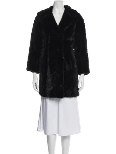 Pre-owned Schumacher Fur Co. Fur Faux Fur Coat In Black