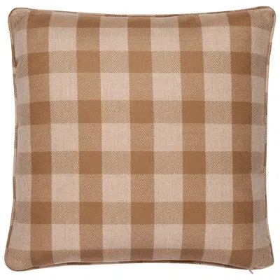 Schumacher Galt Wool Check Pillow In Brown