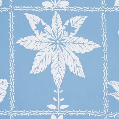 Schumacher Georgia Wildflowers Wallpaper In Blue