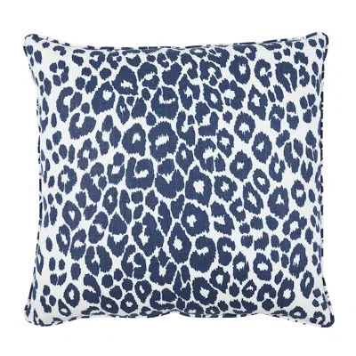 Schumacher Iconic Leopard Square Linen Pillow Cover & Insert