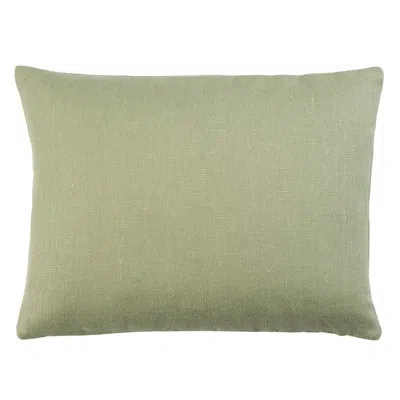 Schumacher Jumi Stonewashed Linen  Pillow In Green