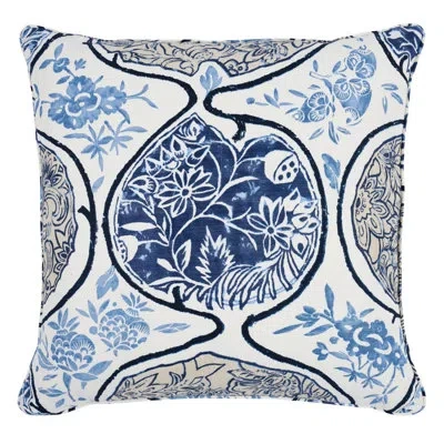 Schumacher Katsugi Pillow In Blue
