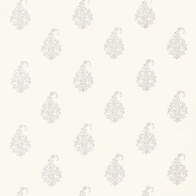 Schumacher Kerala Paisley Wallpaper In Oyster