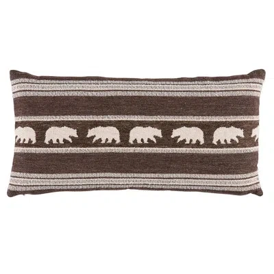 Schumacher Koda Stripe Pillow In Brown
