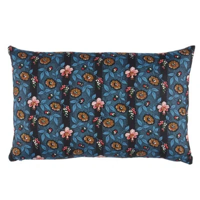 Schumacher La Rue Stripe Pillow In Blue,brown,black,pink
