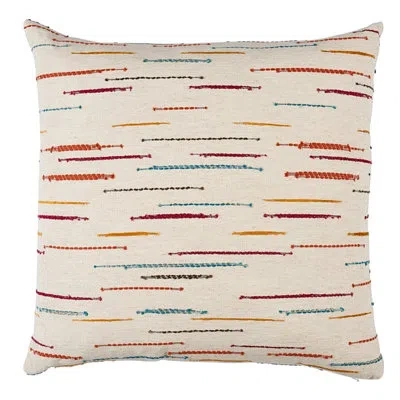 Schumacher Leland Stripe Pillow In White