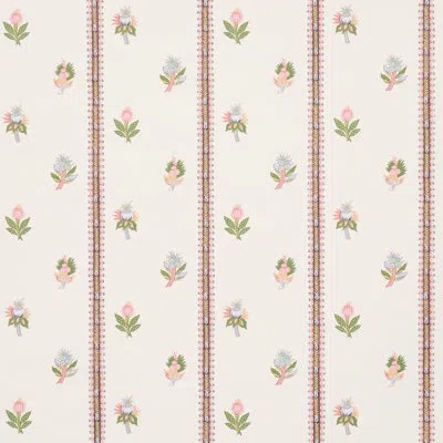Schumacher Les Fleurs Exotiques Wallpaper In Antique Rose