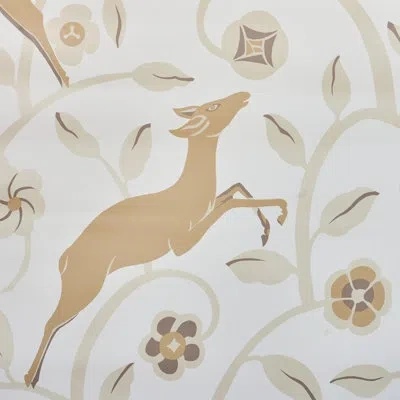 Schumacher Les Gazelles Au Bois Vinyl Wallpaper In Natural