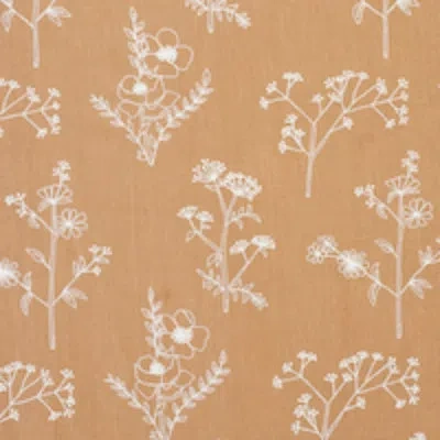 Schumacher Lisbeth Embroidery Fabric In Camel