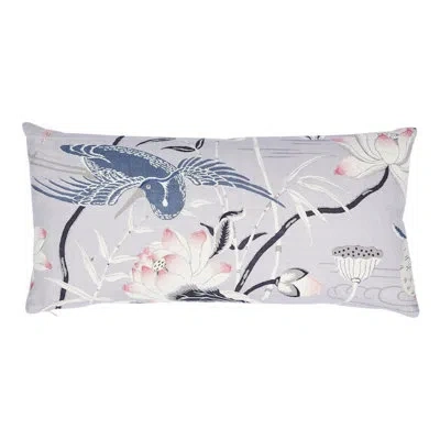 Schumacher Lotus Garden Pillow In Lilac